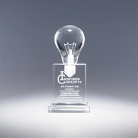 8.25" x 3.75" x 3.75" block-style optic crystal award with...