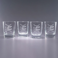 Set of four 4" x 3.5" 13-ounce on the rocks-style glasses... from ASI 62985...