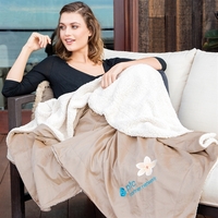 60" x 72" embroidered oversized micro mink sherpa throw.... from ASI 90913...