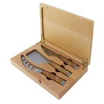 Full Tang Three-Piece Cheese Knife, Beechwood Case