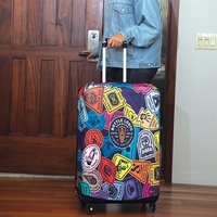 Polyester and spandex luggage covers with edge to edge sublimation and......