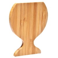 Wine Glass Shaped Bamboo Coaster, 4 3/4" H x 3 3/4"... from ASI 55450...