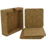 Square Coaster Set of 4 with Holder Cork Box