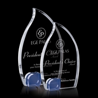 Optical crystal flame shape award with a blue accent piece.... from ASI 84592...