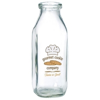 Clear 1/2 liter glass milk bottle for drinking or serving with... from ASI...