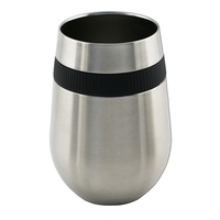 Apollo™ 12 oz. Stemless Glass Tri-Wall w/ Black Band