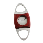 Stainless Steel Cigar Cutter Rosewood Inlaid Collar