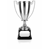 Nickel plated trophy cup mounted on heavyweight base. Ideal for engraving.......