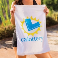 16" x 26" white cotton terry velour hand and sports towel.... from ASI 90913...