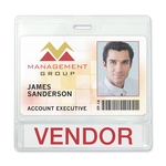 Horizontal 2-Pocket Display-Style Premium Vinyl Badge Holder