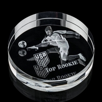 The optical crystal Medina paperweight embodies a circular looking glass...