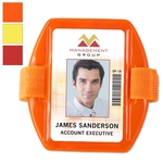 Vertical Reflective Armband Vinyl Badge Holder 2.38" x 3.38"