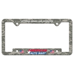 White Auto License Frame with Notched Panel