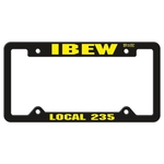 Auto License Frame w/ 4 Holes & Large Top Panel
