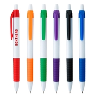 Plunger Action pen with rubber grip.... from ASI 61125 Hit Promotional...