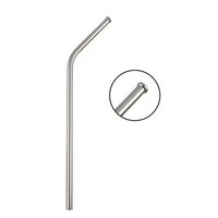 Rolled Edge Stainless Steel Drinking Straw - Curved