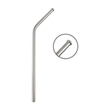 Rolled Edge Stainless Steel Drinking Straw - Curved