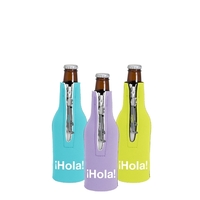 Neoprene bottle holder with detachable aluminum bottle opener... from ASI...