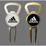 Bottle Opener Golf Divot Tool with Removable Ball Marker