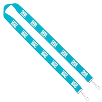 1" x 16" sewn polyester 2-ended lanyard with dual sewn silver... from ASI...