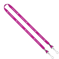 5/8" x 16" polyester double ended lanyard with crimps and metal... from ASI...