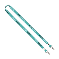 5/8" x 16" double-ended polyester lanyard with metal crimps, split rings......