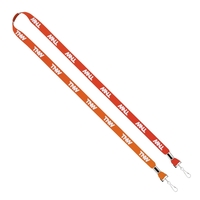 1/2" x 16" double-ended polyester lanyard with metal crimps, split rings......