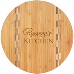 Round Bamboo Cutting Board w/ Butcher Block Edge
