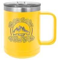 Polar Camel 15 oz Stainless Steel Coffee Mug-Lasered in USA