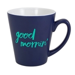 TWO TONE MATTE LATTE MUG 12 OZ. COBALT + WHITE