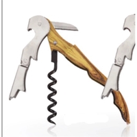 Corkscrew that features a non-stick coated spiral with a white oak... from...