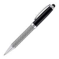 Metal twist action ballpoint pen with carbon fiber barrel and chrome... from...