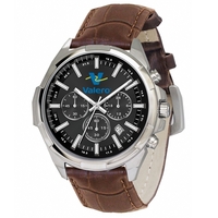 Men's Watch with brown leather strap. 46 mm case size. Water... from ASI...