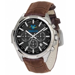 Cadence Men's Black & Silver Watch