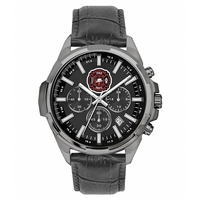 Men's Watch with black leather strap. 46 mm case size. Water... from ASI...