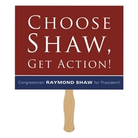 Rectangle Rally Hand Sign w/ 12" Wooden Stick (8.5" x 11")