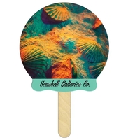 Scalloped Circle Mini Hand Fan Full Color
