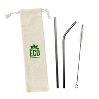 3pcs stainless steel straw set: one straigt, one bent, and a... from ASI...