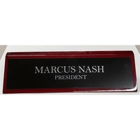 8" x 2" x 2" black or rosewood wedge-style desk nameplate.... from ASI 92531...