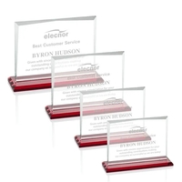 Starfire crystal rectangle shape award with a ruby base.... from ASI 84592 St...