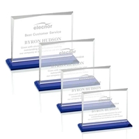 Starfire crystal rectangle shape award with a sapphire base.... from ASI...