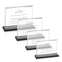 Starfire crystal rectangle shape award with an ebony base.... from ASI 84592...