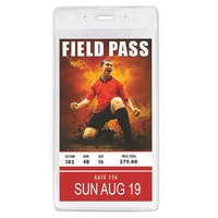 Event-size vinyl badge holders with one large vertical pocket - perfect......