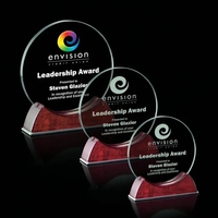 Jade round award on a rosewood base accented with brushed aluminum.... from...