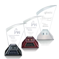 Starfire curved pointed corner award on a black base.... from ASI 84592 St...