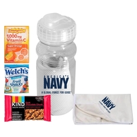 Cooling Towel, Sport Bottle with Snacks