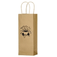 4" x 4" x 13" recycled Kraft paper single-bottle wine carrier... from ASI...