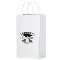 10" x 5" x 13" white Kraft paper shopping bag with... from ASI 35290 American...