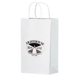 White Kraft Paper Shopper Bag - Flexo Ink