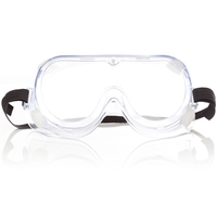 Universal size protective goggles with polycarbonate clear lenses and elastic...